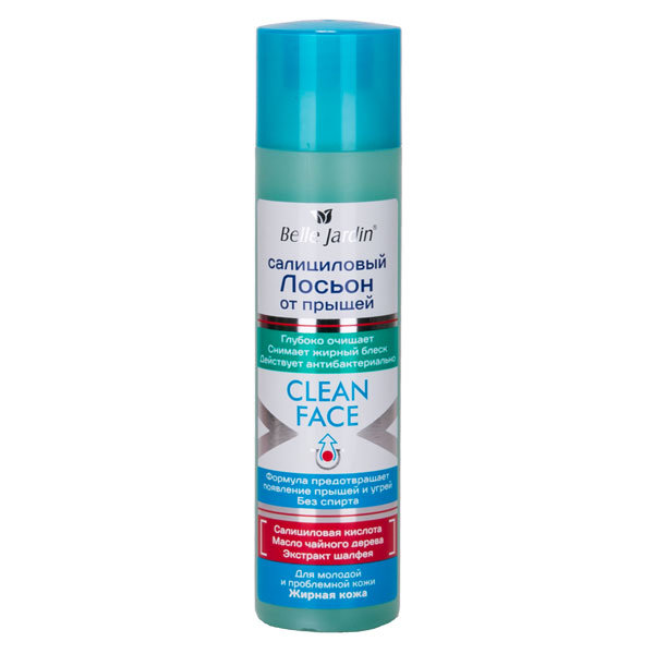Antibakterijski salicilni tonik sa ekstraktom Salvia divinorum protiv akni i mitisera CLEAN FACE 150 ml | Belle Jardin Cosmetics | Kozmo