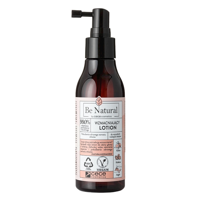 Losion sa kofeinom, kokosovim i arganovim uljem za osetljivu kožu glave i jačanje kose od korena 150ml | Be Natural | CECE | Cosmetics | Kozmo