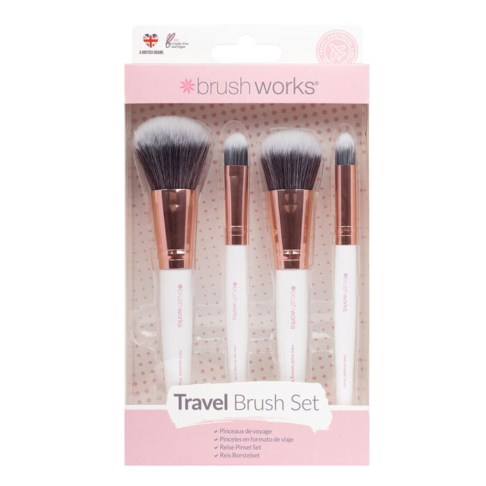 Set četkica za šminkanje za putovanja White i Gold 5060455146338 | BRUSHWORKS | Kozmo Online