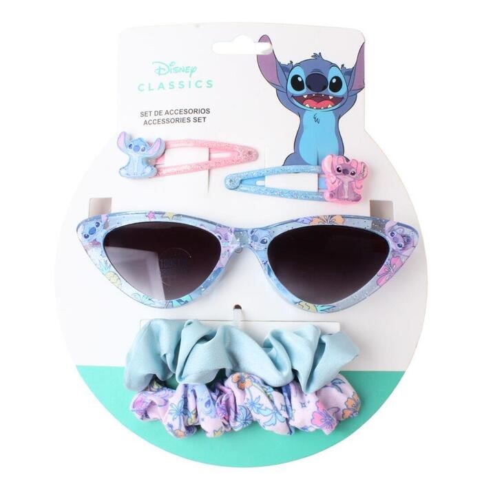 Disney Stitch Set Aksesoara za Decu - Naočare za Sunce, šnalice i gumice za kosu - Kozmo - 8445484470666