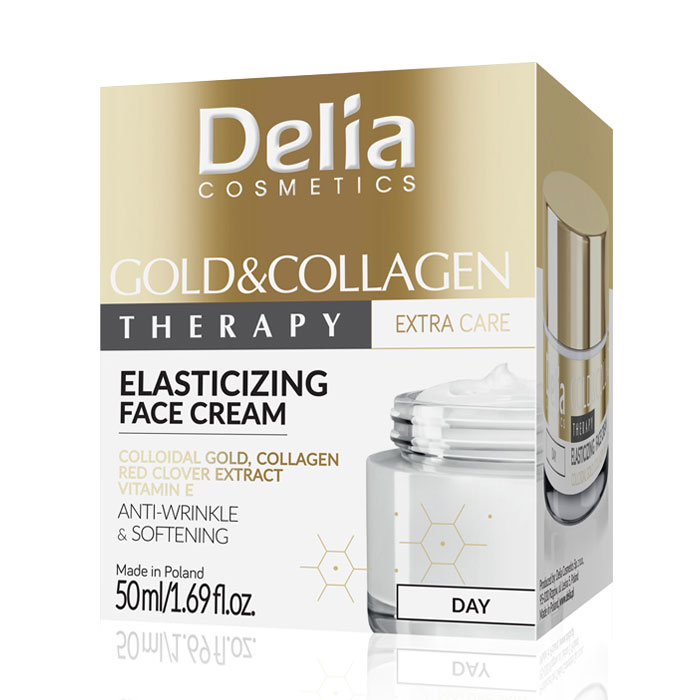 GOLD&COLLAGEN THERAPY Krema za lice - sa vitaminom E, kolagenom i ektraktom crvene deteline, 50 Ml  | DELIA Cosmetics | Kozmo