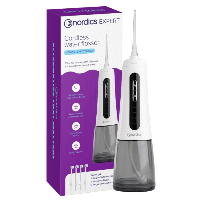 Bežični vodeni konac za zube Nordics za interdentalno čišćenje Water Flosser crni 3800501908143 Kozmo