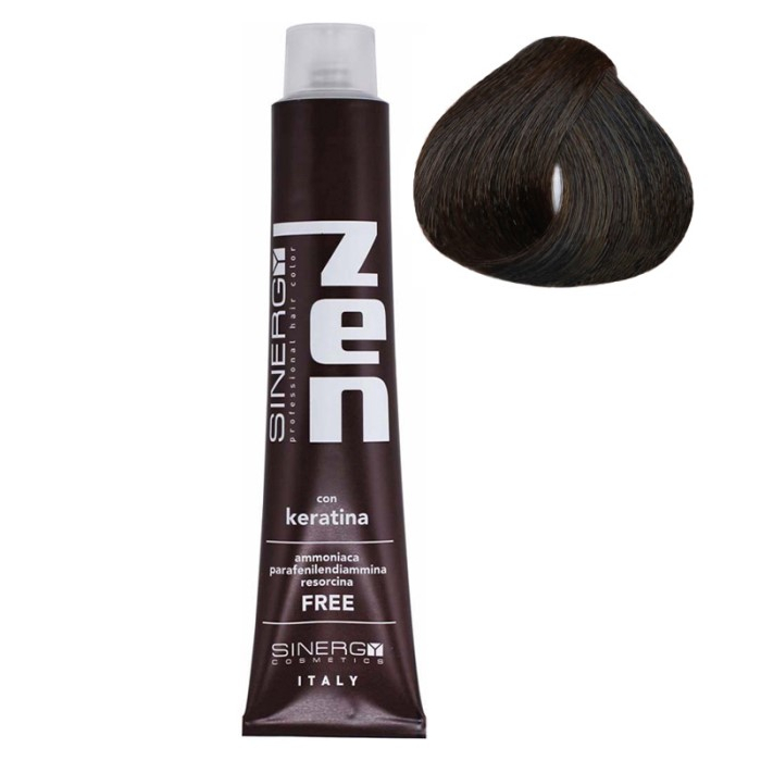 Farba za kosu bez amonijaka sa keratinom ZEN SINERGY 5.1 svetlo pepeljasto kestenjasta | Sinergy Cosmetics | Kozmo