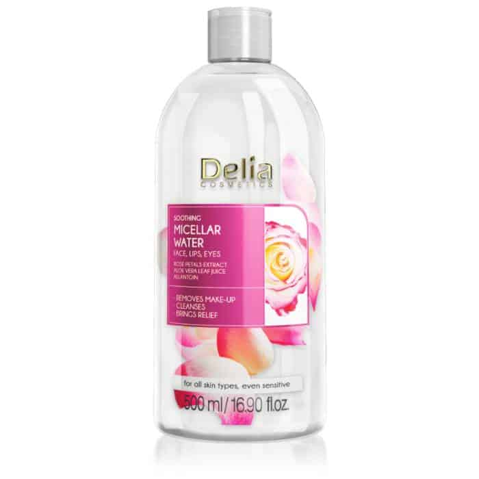 Micelarna voda sa eteričnim uljima aloje i ružinih latica za skidanje šminke 500 ml  | DELIA Cosmetics | Kozmo
