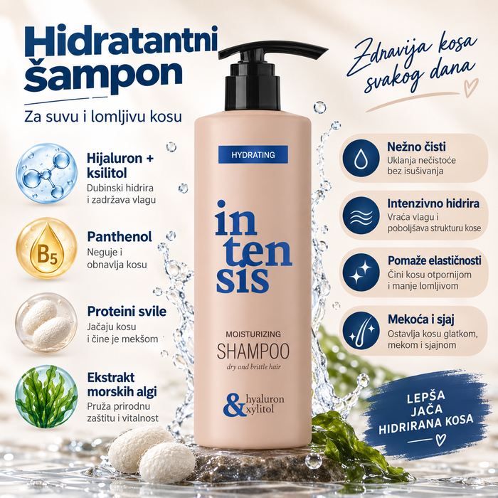 Prosalon Intensis Hydrating hidratantni sampon za suvu kosu 1000 ml Kozmo