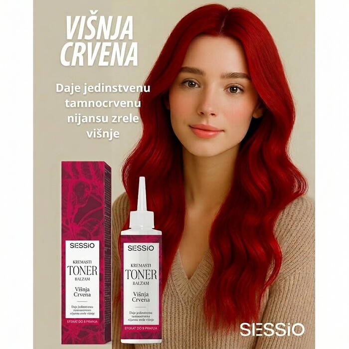 Kremasti Cherry Red toner ili preliv za kosu Sessio | Chantal | Kozmo