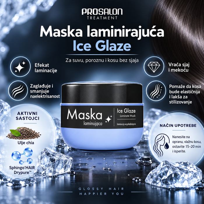 Maska za laminaciju kose Prosalon Glossification Ice Glaze 300ml Kozmo