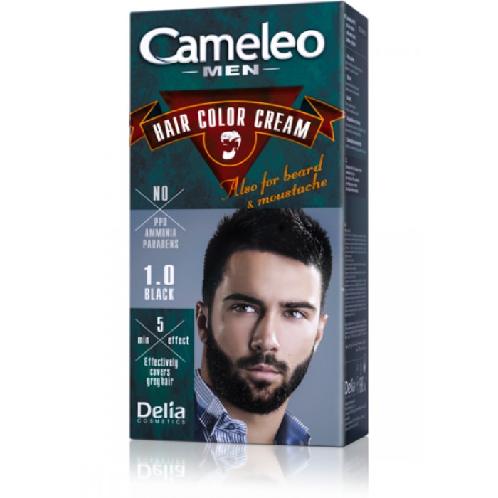 Krema za bojenje kose, brade i brkova CAMELEO MEN crna 1.0 | DELIA Cosmetics | Kozmo