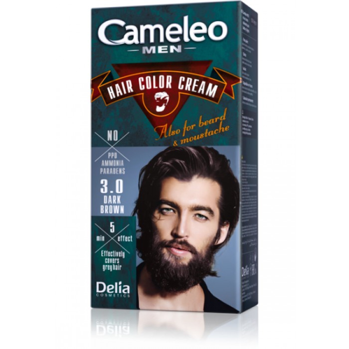 Krema za bojenje kose, brade i brkova CAMELEO MEN tamno smeđa 3.0 | DELIA Cosmetics | Kozmo