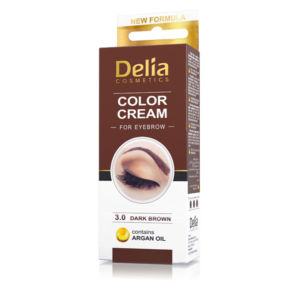 Kolor krema za obrve sa arganovim uljem tamno braon 3.0 15 ml  | DELIA Cosmetics | Kozmo