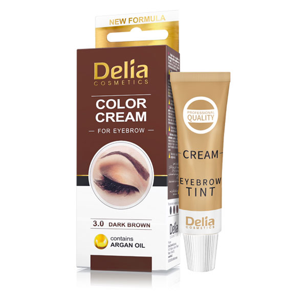 Kolor krema za obrve sa arganovim uljem tamno braon 3.0 15 ml  | DELIA Cosmetics | Kozmo