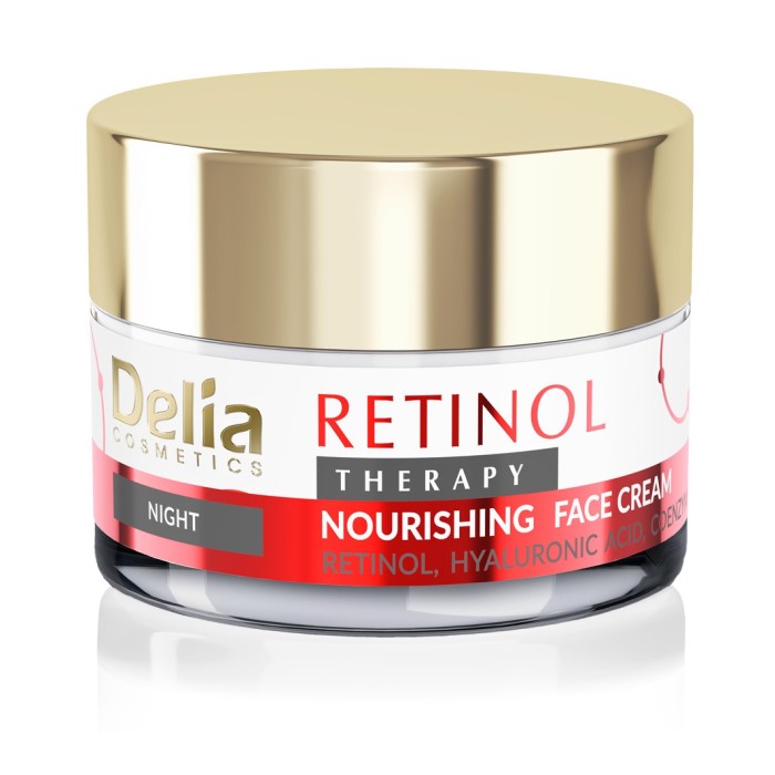 RETINOL THERAPY Noćna retinol krema za lice protiv bora sa hijaluronskom kiselinom i koenzimom Q10 50ml  | DELIA Cosmetics | Kozmo