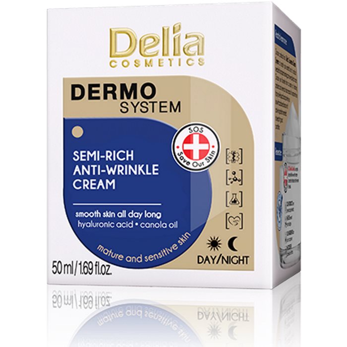 DERMO SYSTEM - Polu-bogata krema za lice sa delovanjem protiv bora 50 ml  | DELIA Cosmetics | Kozmo