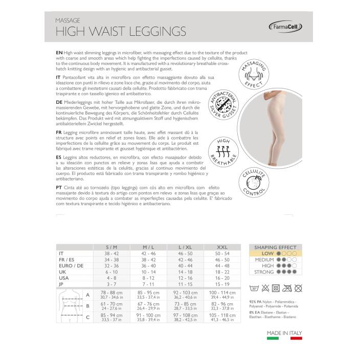 Helanke za trening protiv celulita za mršavljenje, zatezanje stomaka i podizanje zadnjice MASSAGE 133 - FARMACELL