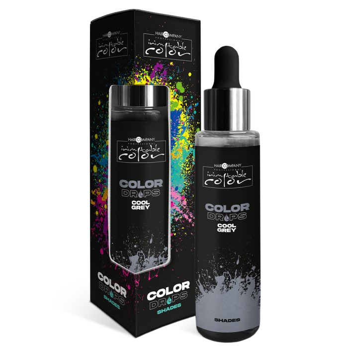 Inimitable Color Koncentrovane pigmentovane kapi za farbanje kose Cool Grey COLOR DROPS 50 ml 8052469771689 | Hair Company | KOZMO