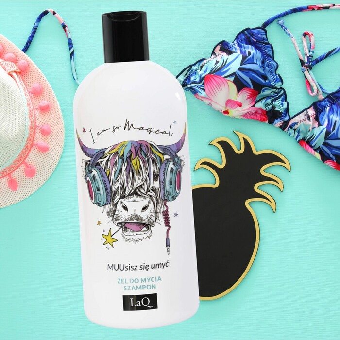 Šampon i gel za tuširanje sa mirisom marakuje, papaje i breskve 2u1 - Music Cow 300ml  |  LaQ | KOZMO