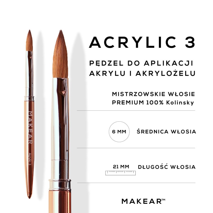 Akrilna Četkica Za Nokte Brush Acrylic 3| MAKEAR | Kozmo