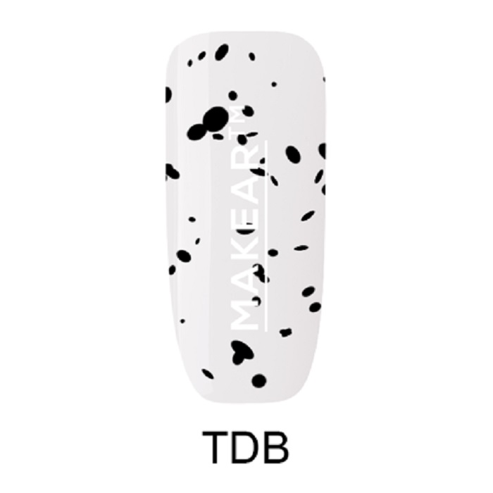 TOPY TOP DOTS BLACK (no wipe) završni sloj sa komadićima crne folije za nokte 8ml |MAKEAR COSMETICS| Kozmo