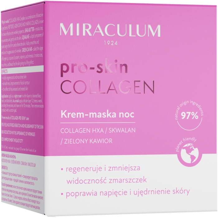 Noćna krema - maska za lice protiv bora sa dodatkom kolagena 50ml - Collagen pro-age | MIRACULUM | Kozmo