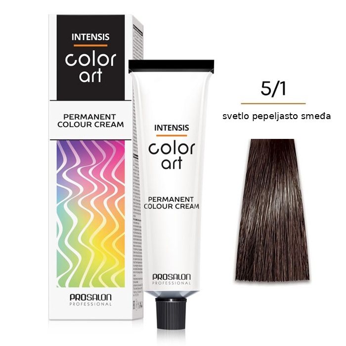 Farba za kosu COLORART - Svetlo pepeljasto smeđa 5/1 100g | CHANTAL PROSALON Professional | Kozmo