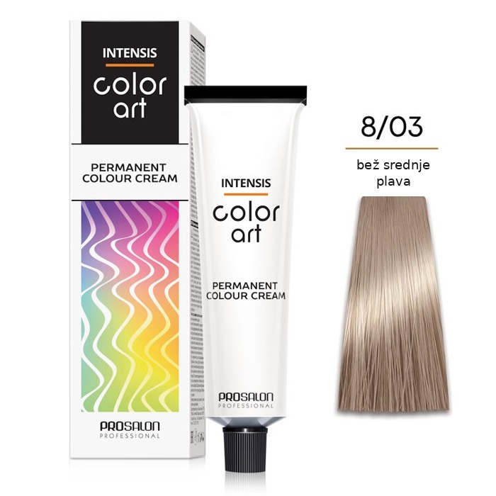Farba za kosu COLORART - Bež srednje plava 8/03 100g | CHANTAL PROSALON Professional | Kozmo