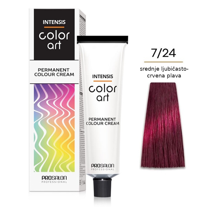 Farba za kosu COLORART - Srednje crveno ljubičasta plava 7/24 100g | CHANTAL PROSALON Professional | Kozmo