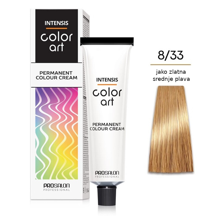 Farba za kosu COLORART - Jako zlatna srednje plava 8/33 100g | CHANTAL PROSALON Professional | Kozmo