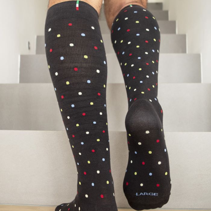 FANCY SOCKS - POLKA DOT Pattern - Dokolenice Unisex 140 DEN (18-22 mmHg)