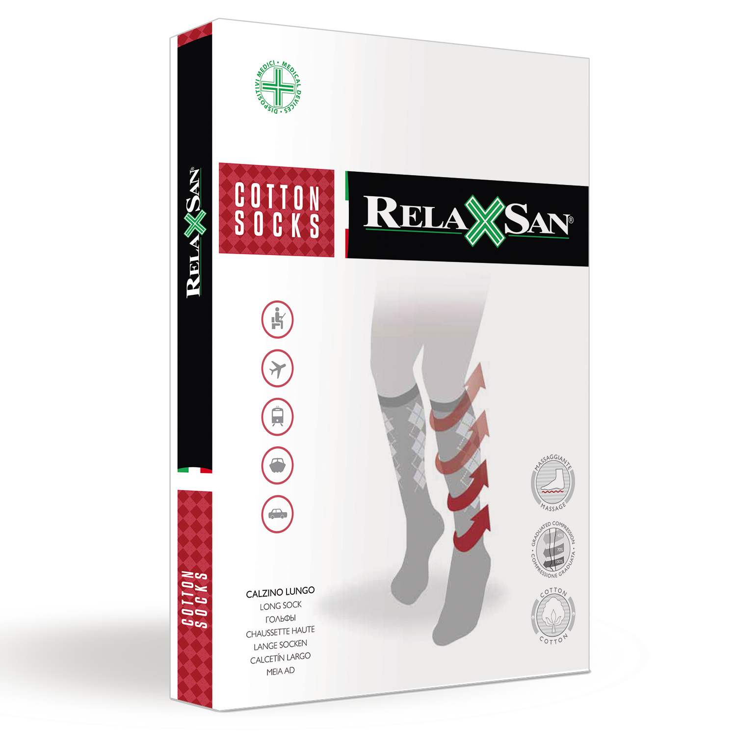 COTTON SOCKS - Dokolenice za muškarce sa masažom stopala 140 DEN (18-22 mmHg) British