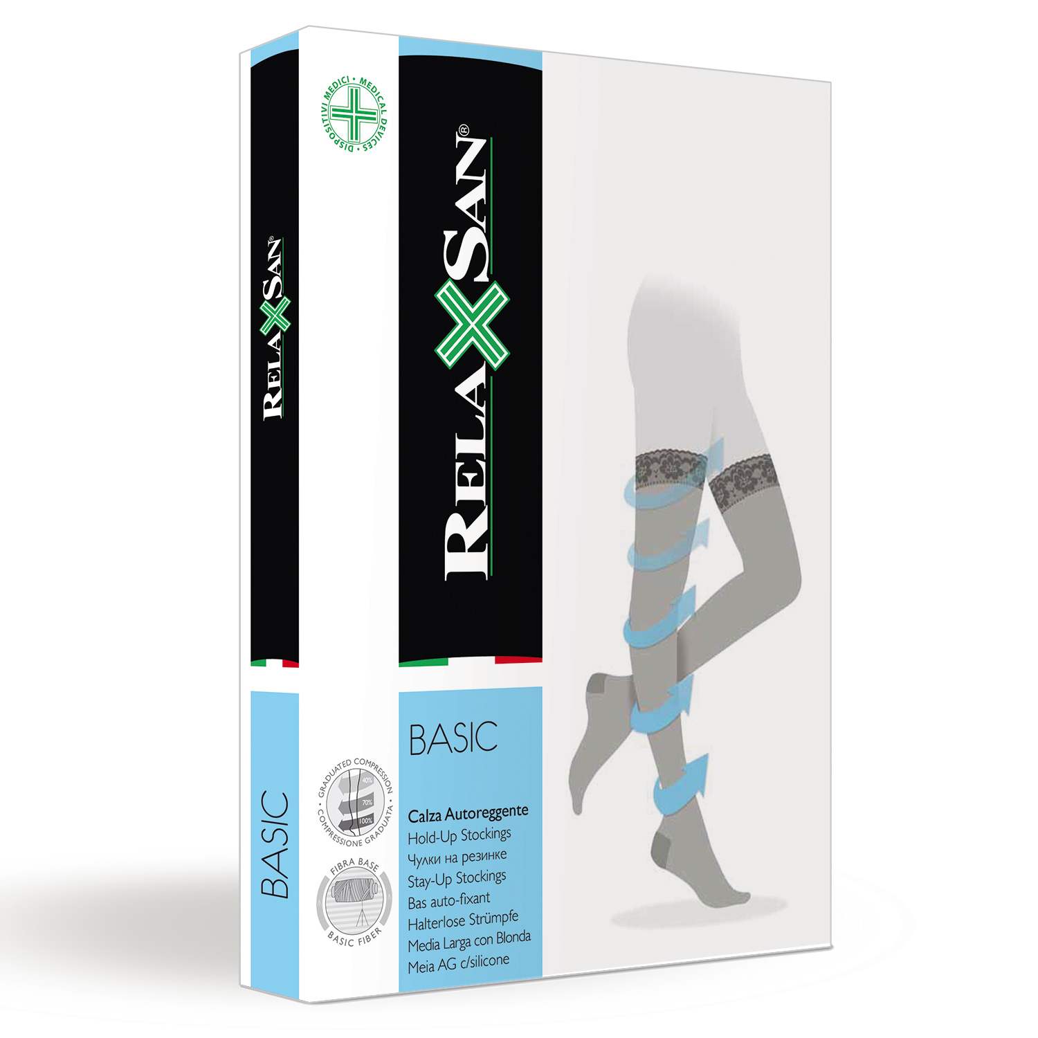 BASIC - Nadkolena čarapa sa silikonskom trakom 140 DEN Plus (22-27mmHg) |  Basic  | Kozmo
