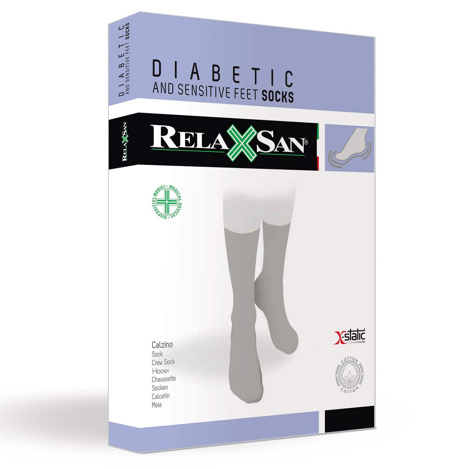 DIABETIC X-STATIC Kratke čarape za dijabetičare sa srebrnim nitima