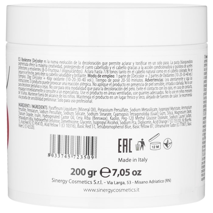 Sinergy Pigmentovana blanš pasta za kosu RED 200gr l 8033745723509 |SINERGY COSMETICS | KOZMO