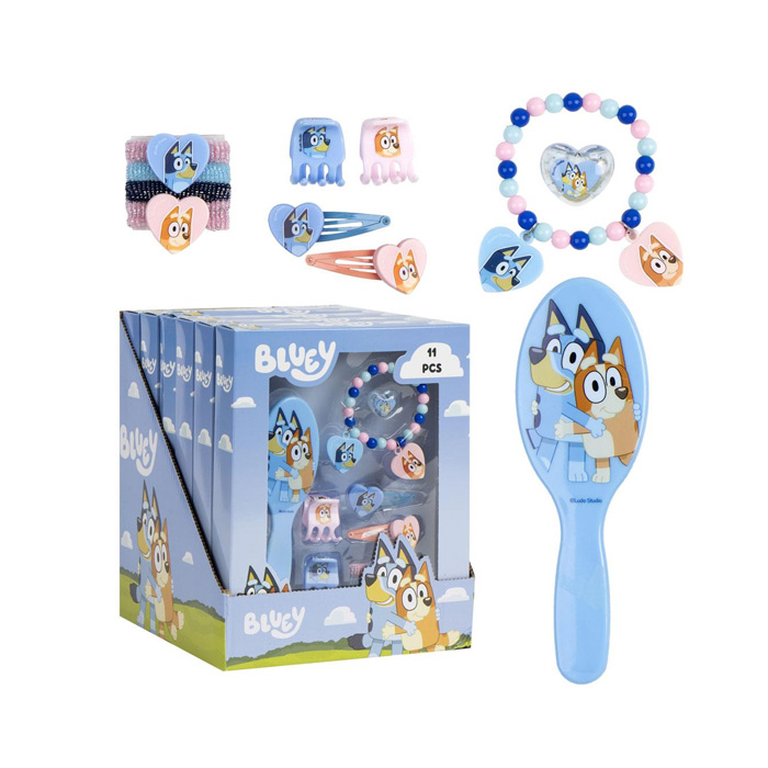 Bluey set aksesoara za kosu sa četkom - Kozmo - 8445484363142