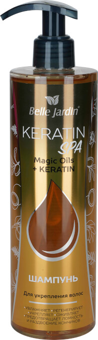 Šampon za kosu - za volumen i jačanje - Magična ulja i Keratin  KERATIN SPA 400 ml | Belle Jardin | Cosmetics | Kozmo